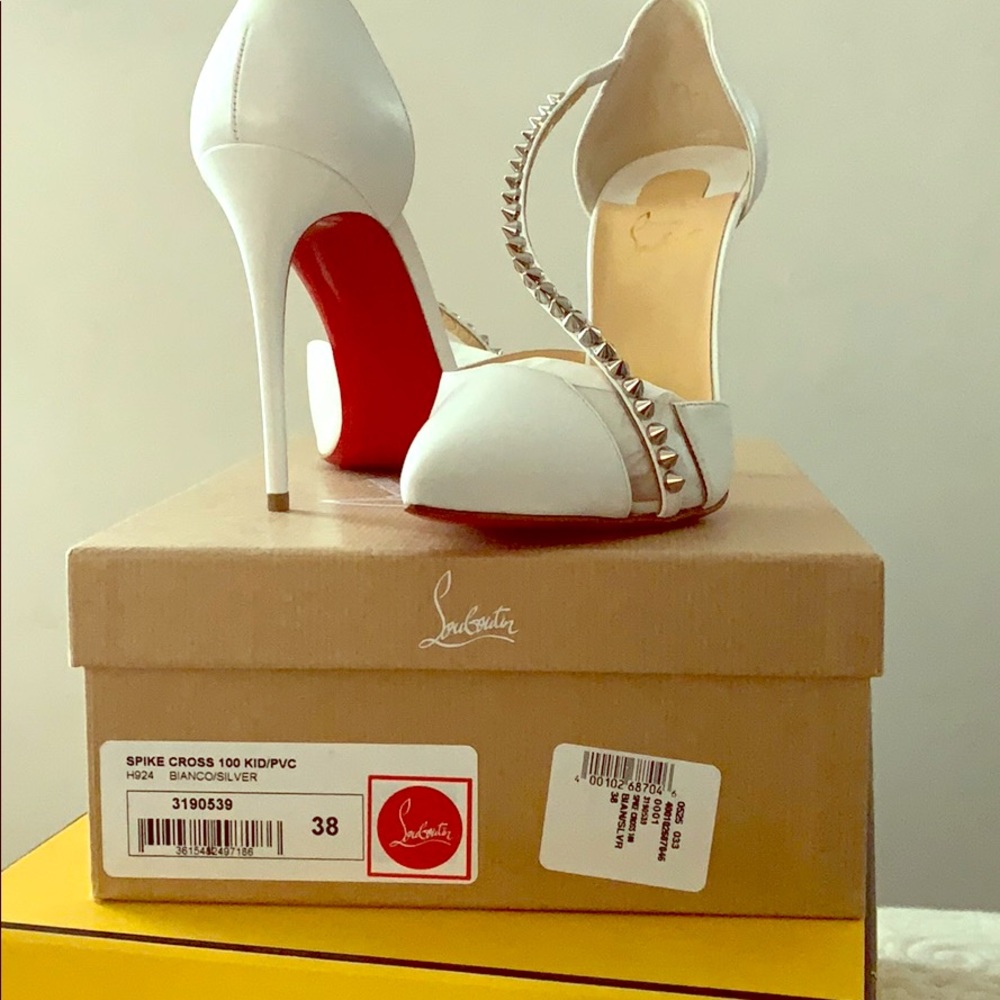 Spike cross white Red bottoms